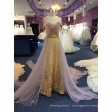 Ouro Lace Long Tulle Shawl Wedding Evening Dress